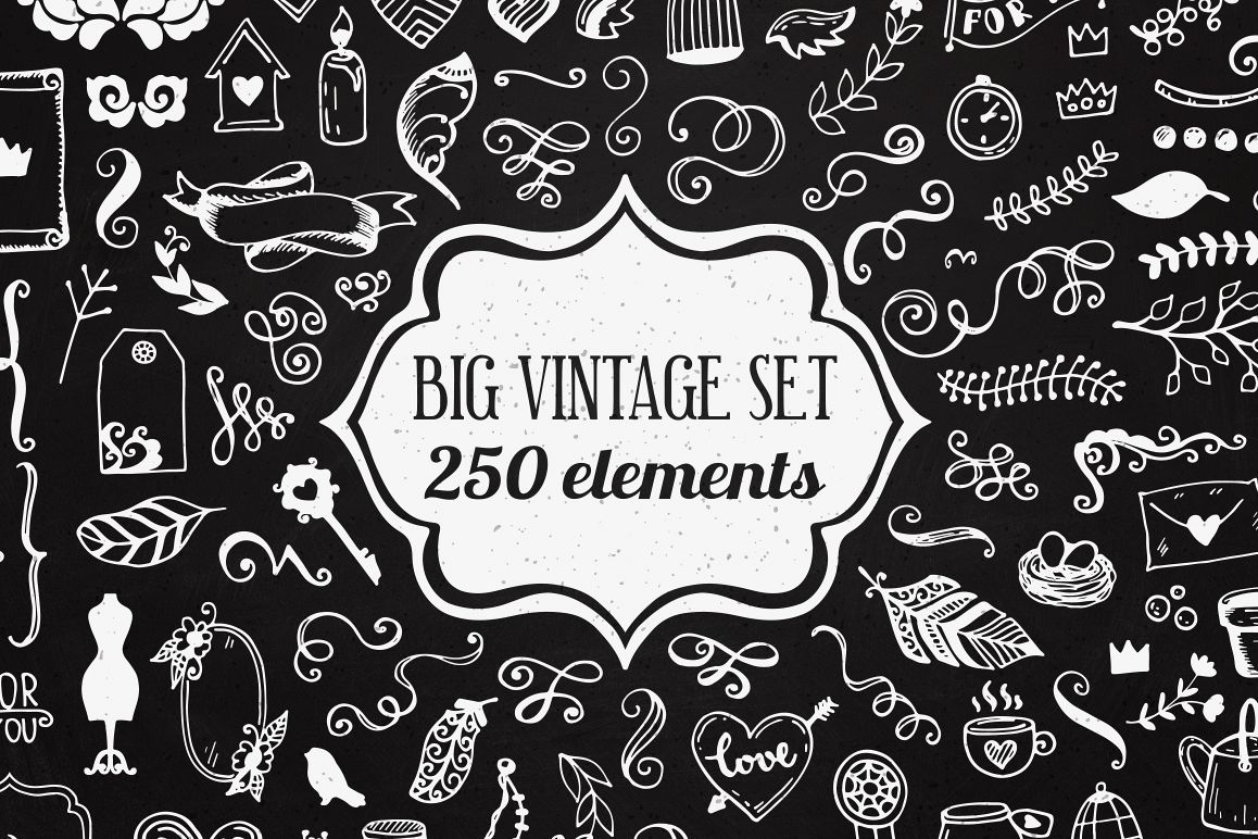 250 elements - Big Vintage Set example image 1