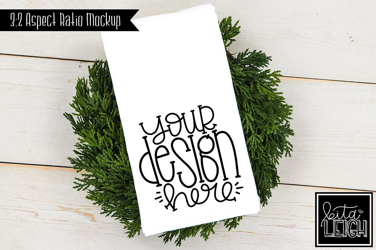 Flour Sack Tea Towel Fall and Christmas Mockup example image 1