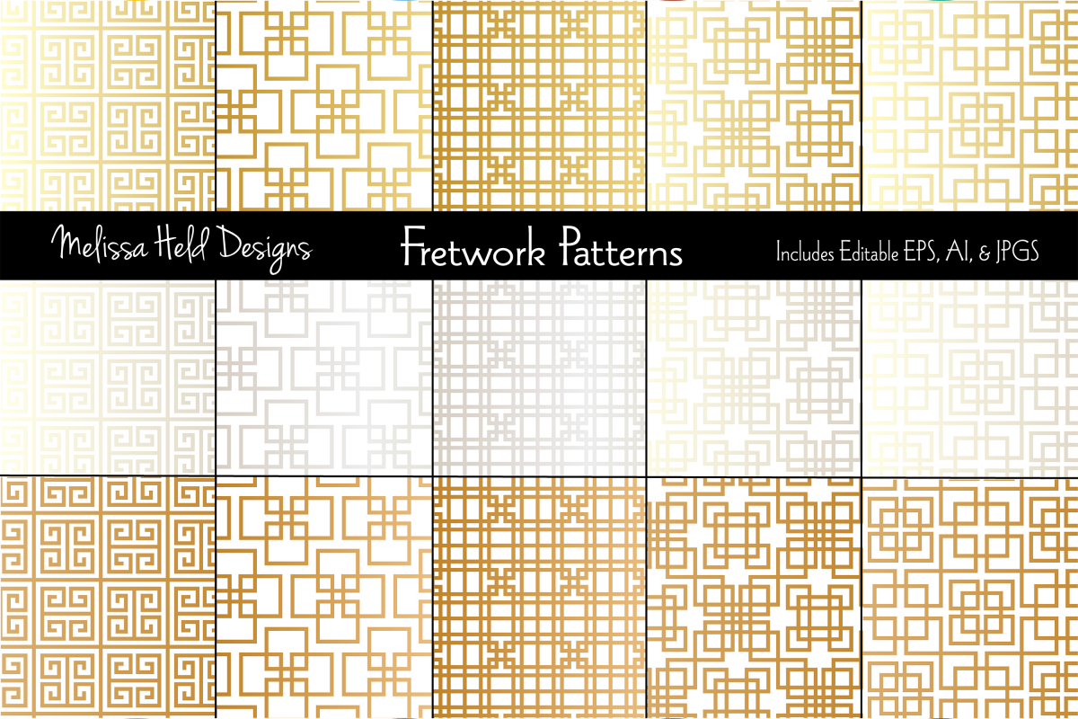 Metallic Fretwork Patterns example image 1