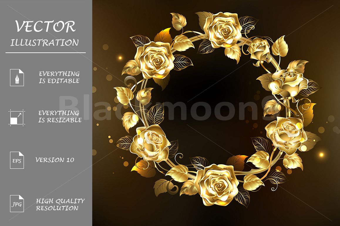 Wreath of Gold Roses example image 1