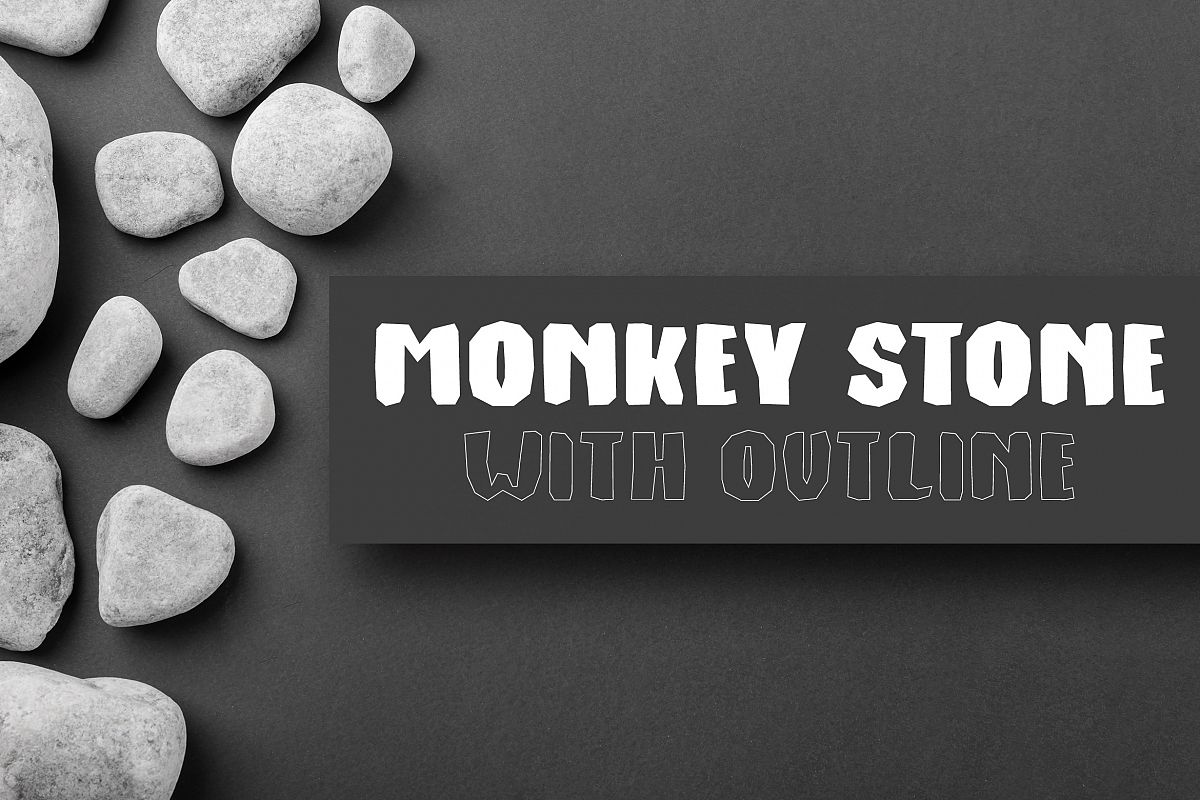 Monkey Stone With Outline example image 1