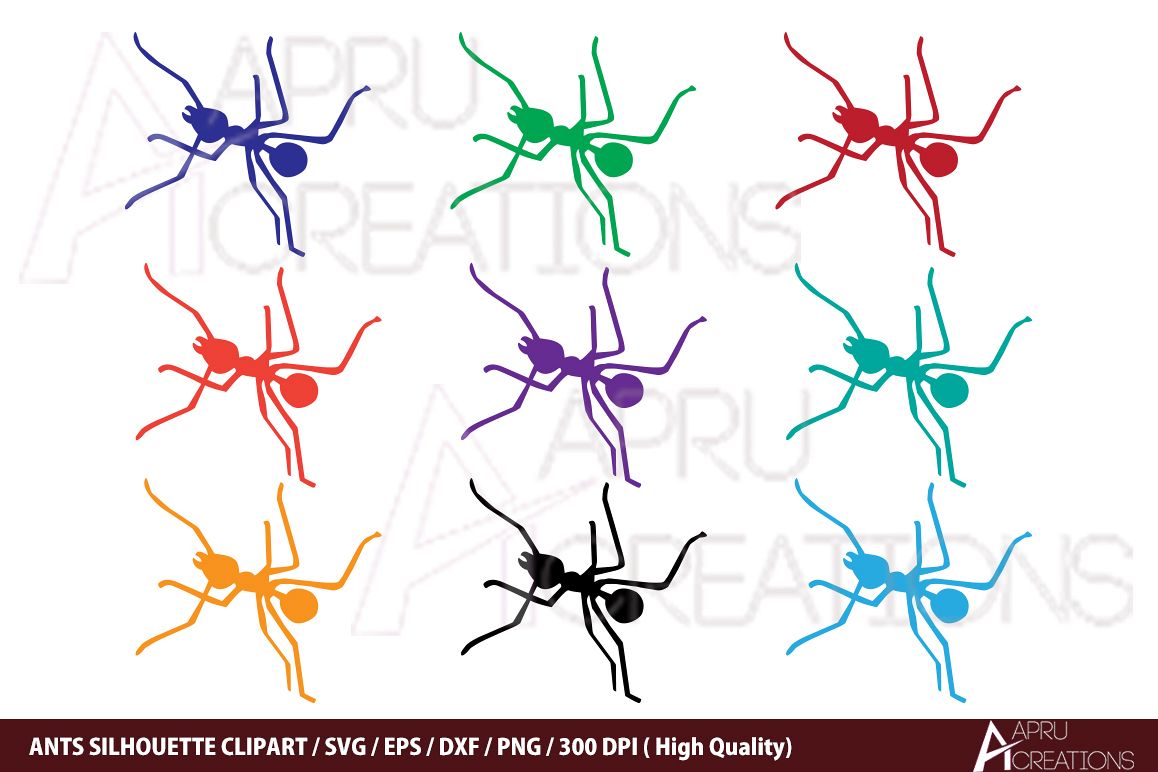 Ants silhouette clipart / ants vector / ants svg silhouette / ants scrapbook eps vector example image 1