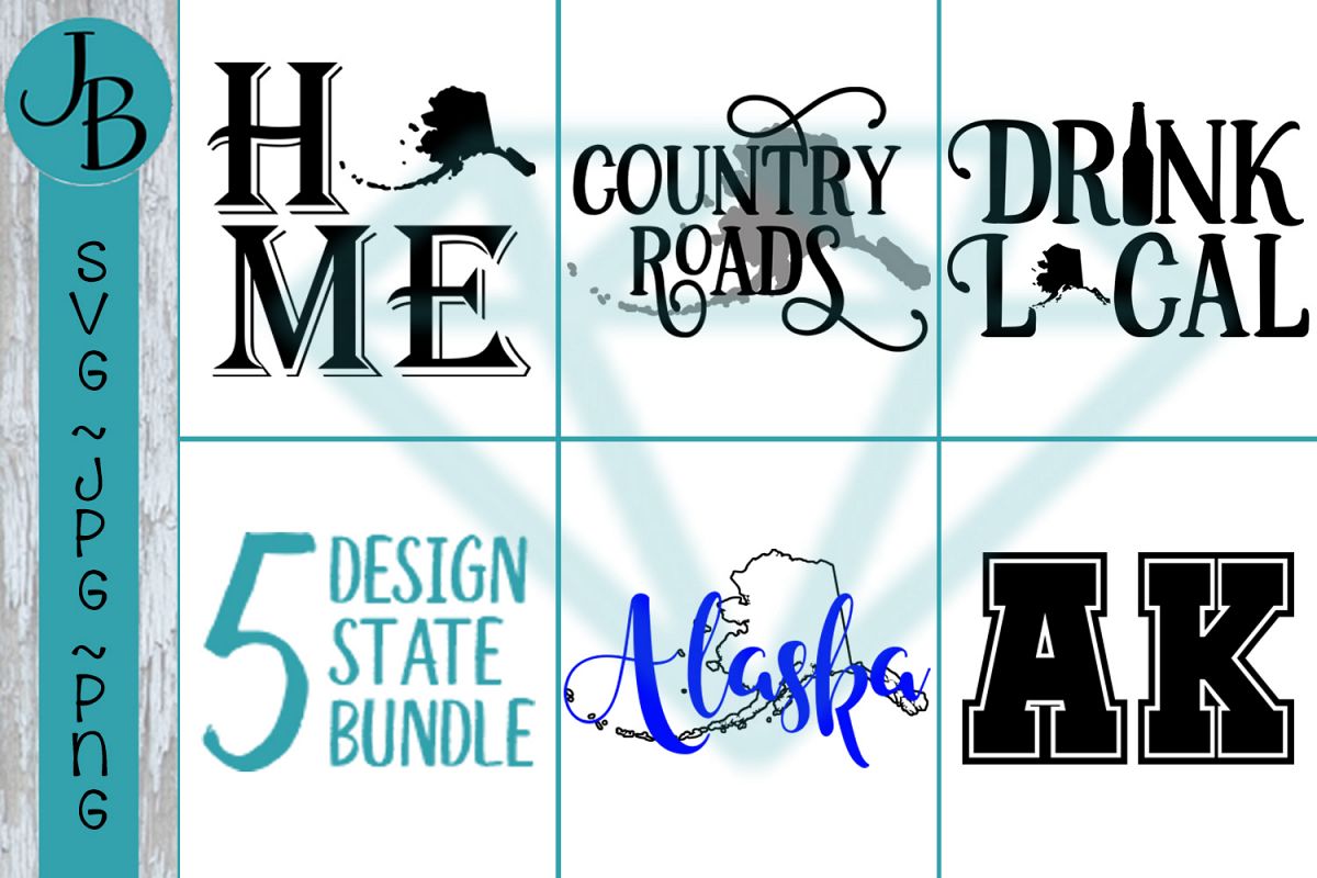 Alaska State Pride Bundle, AK SVG Bundle example image 1