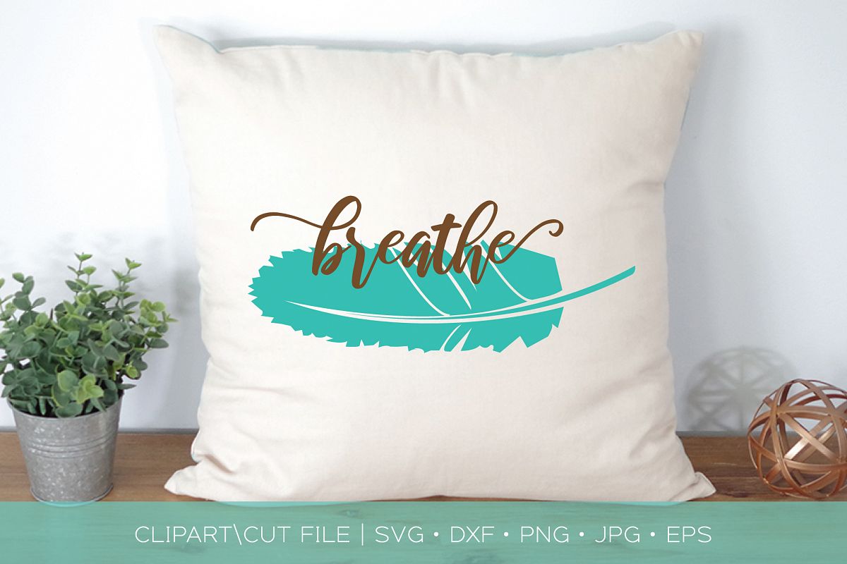 Breathe Feather SVG DXF Cut File example image 1