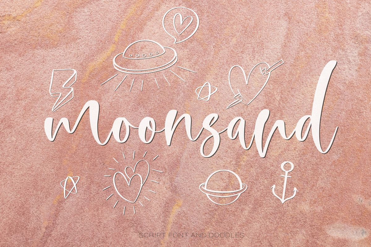 Moonsand Script Font & Doodles example image 1