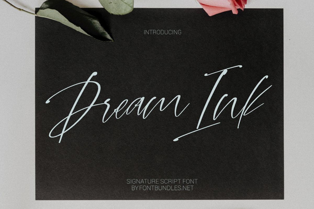 Dream Ink. Textured Script Font example image 1