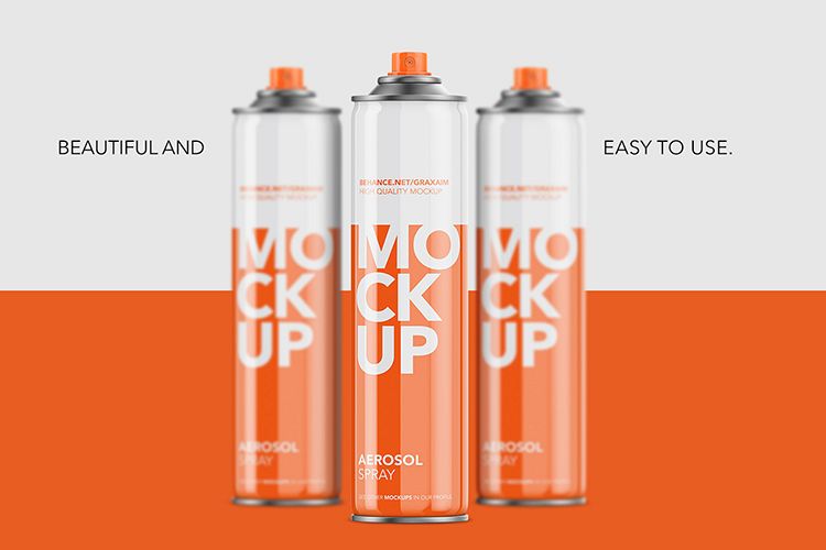 Aerosol Spray Mockup - Glossy - Front Mockup Tall example image 1