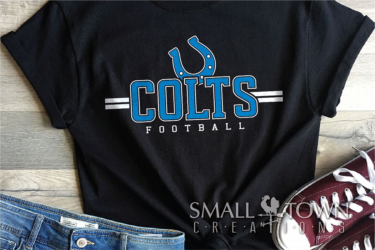 Colts Football, Horseshoe, Colts Team, PRINT, CUT & DESIGN example image 1
