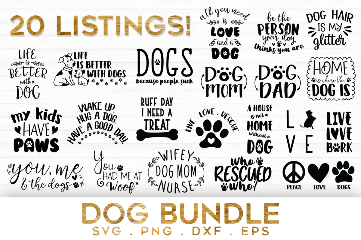 Download 20 Dog quotes Bundle SVG, Dog Quotes svg, Dog svg files