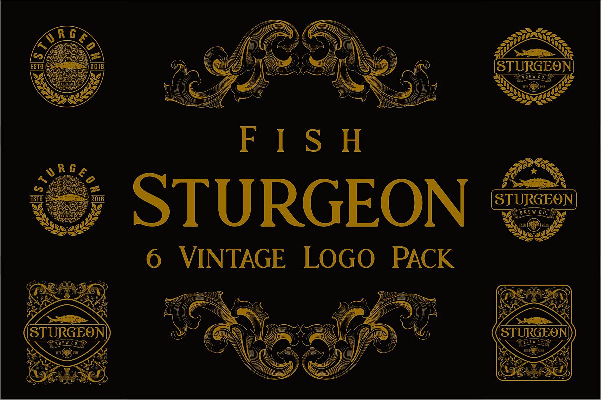 Sturgeon Vintage Logo Pack example image 1