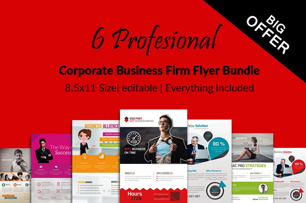 6 Multi Use Business Flyers Bundle example image 1