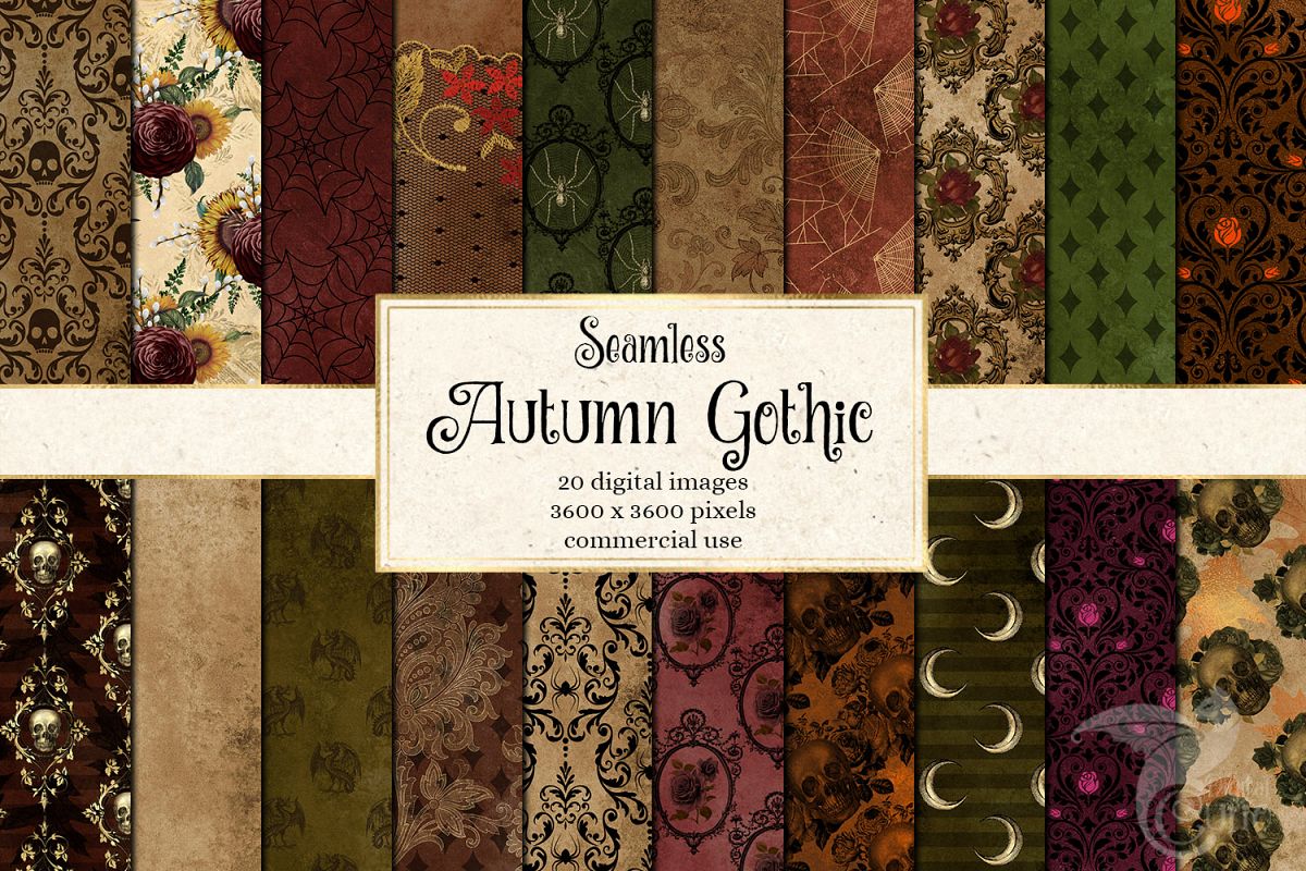 Autumn Gothic Digital Paper example image 1