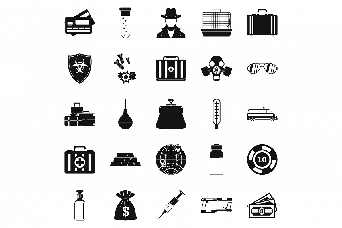 Investigation icons set, simple style example image 1