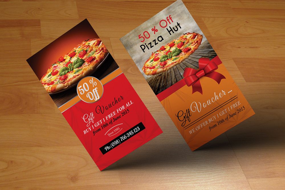 Vertical Pizza Restuarant Gift Vouchers example image 1