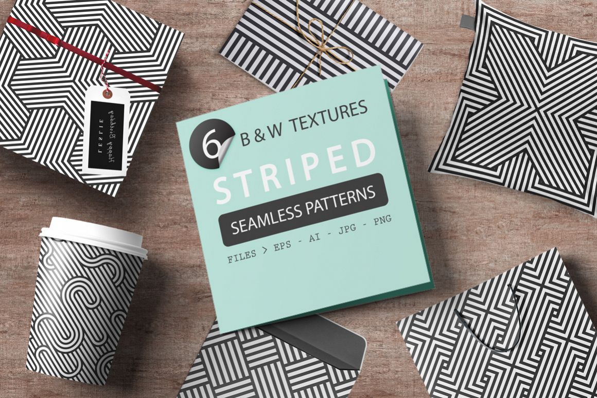 Abstract seamless striped patterns example image 1