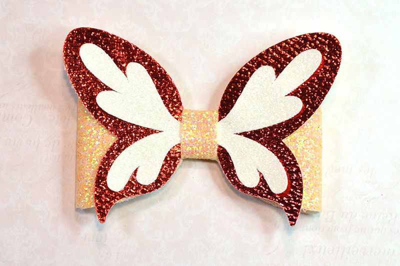 Hair bow template SVG, DIY leather bow template example image 1