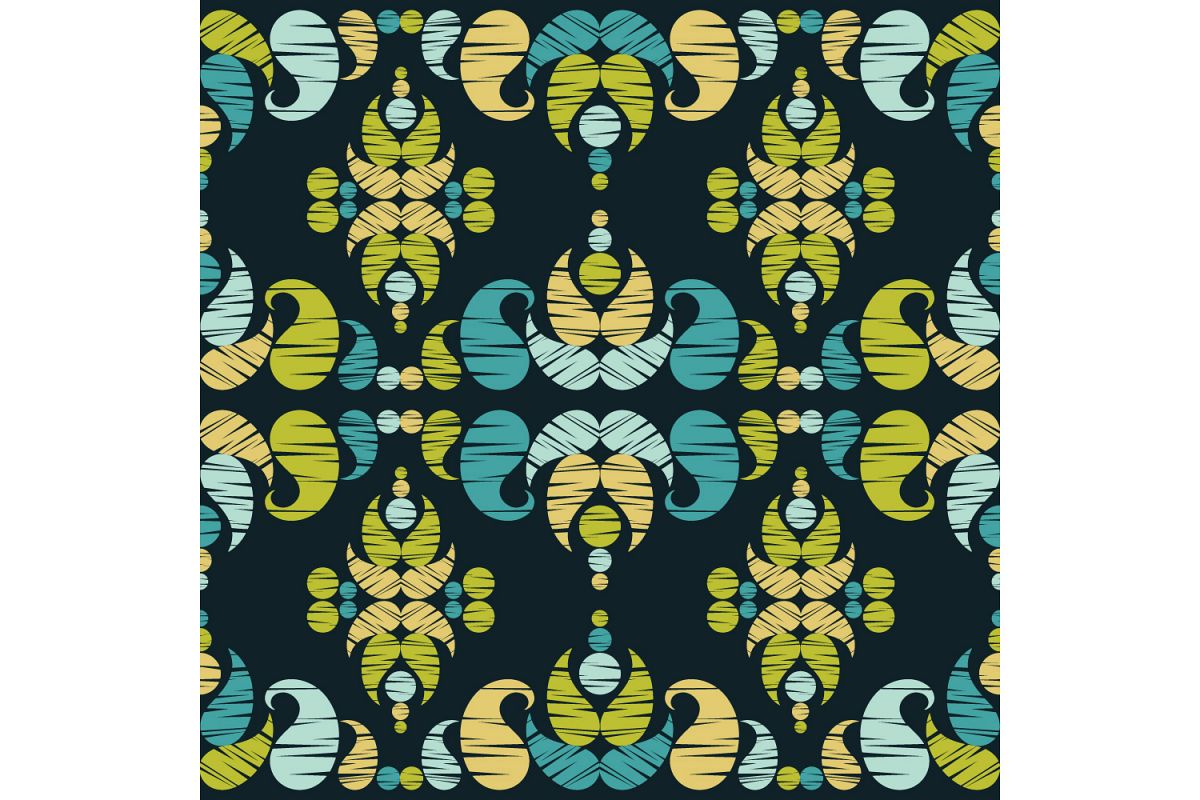 Paisley ornament. Set of 10 seamless patterns. example image 1