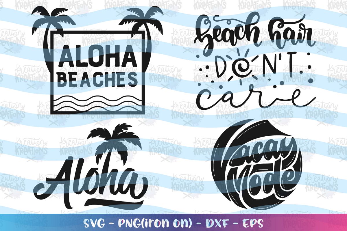 Beach Bundle svg Summer Bundle svg Palm Trees Aloha Beach example image 1