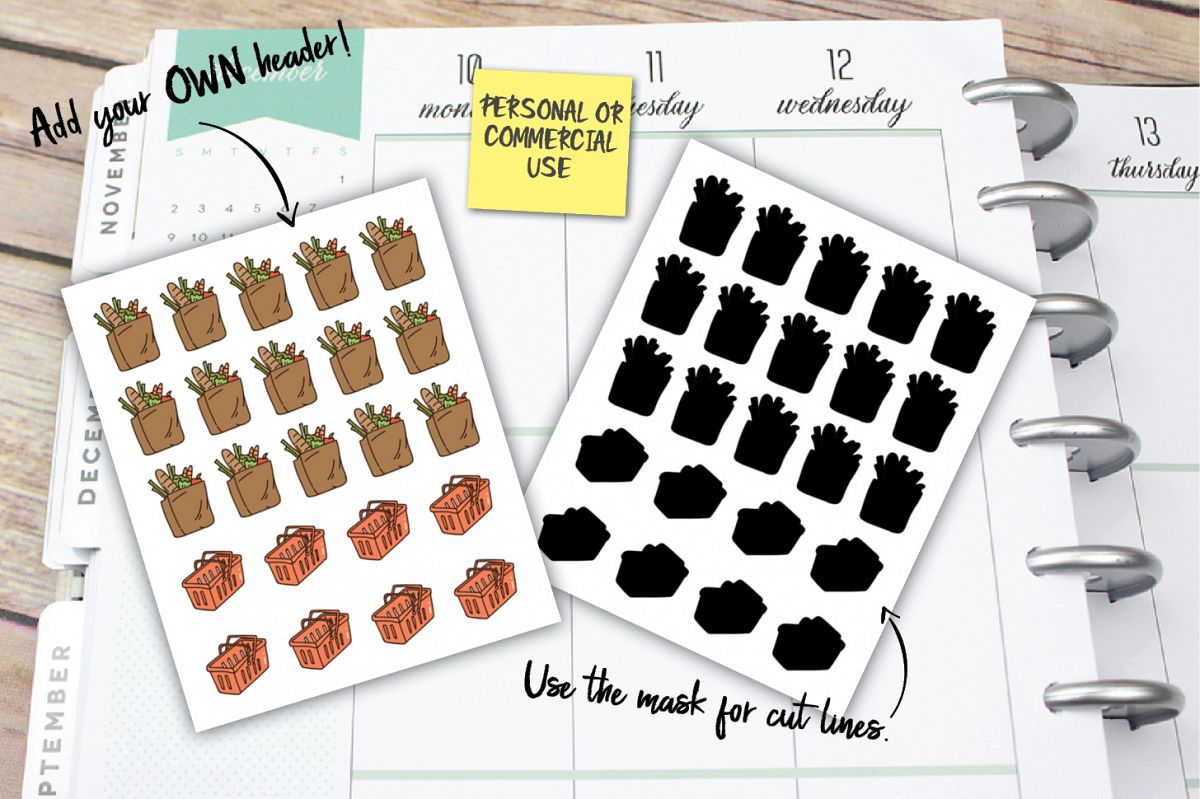 Grocery Shopping Planner Stickers example image 1