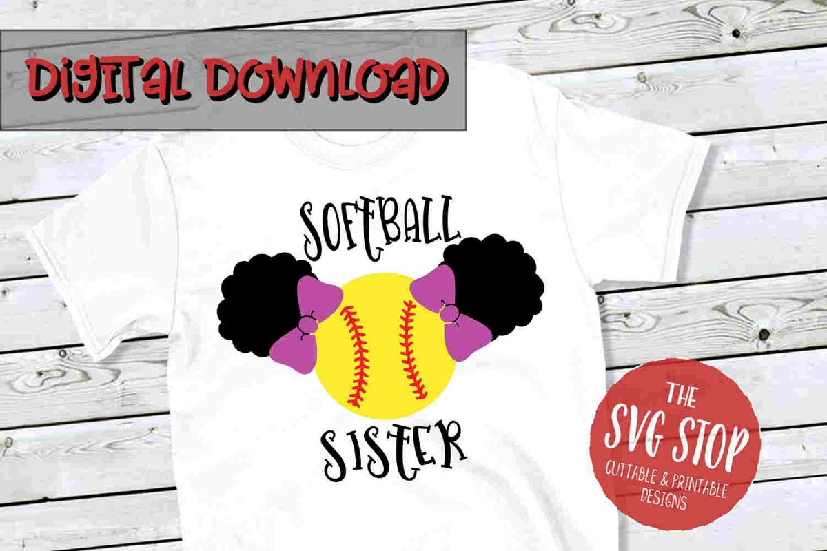 Softball Sister 3-SVG, PNG, DXF example image 1