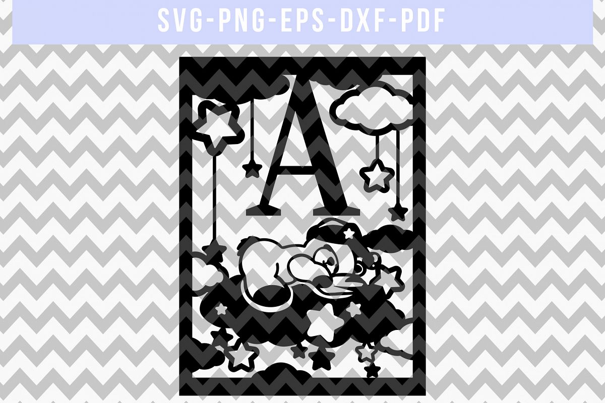 Nursery SVG Cut File, Newborn Papercut, Baby Paper Art, DXF