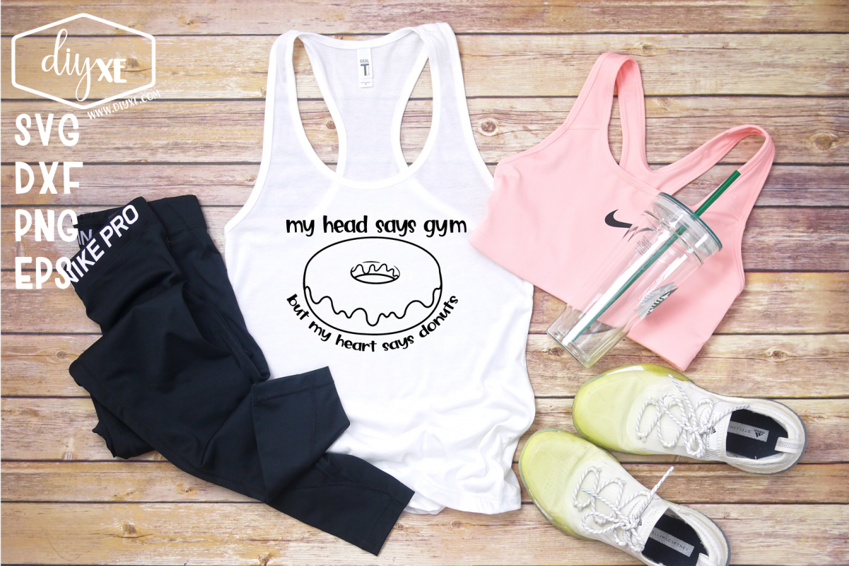 My Heart Says Donuts - A Fitness SVG Cut File example image 1