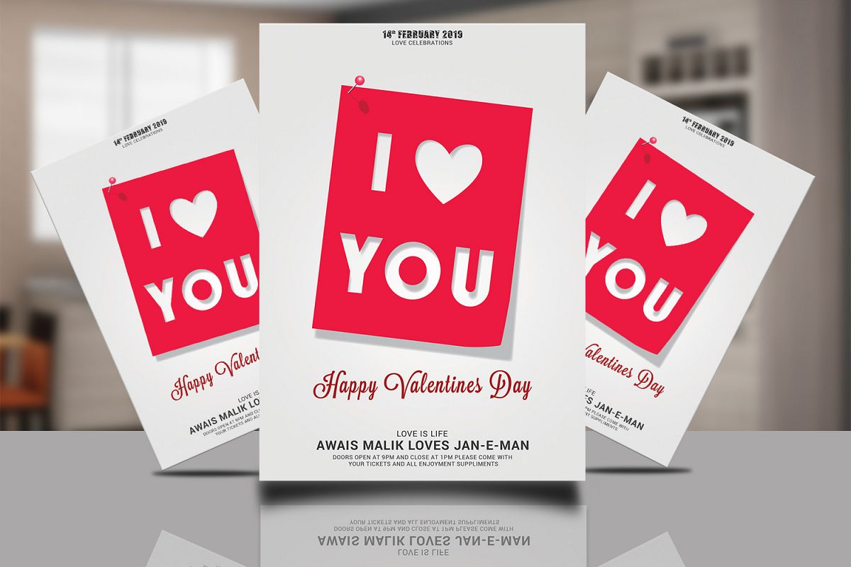 Valentnes i Love You Flyer example image 1