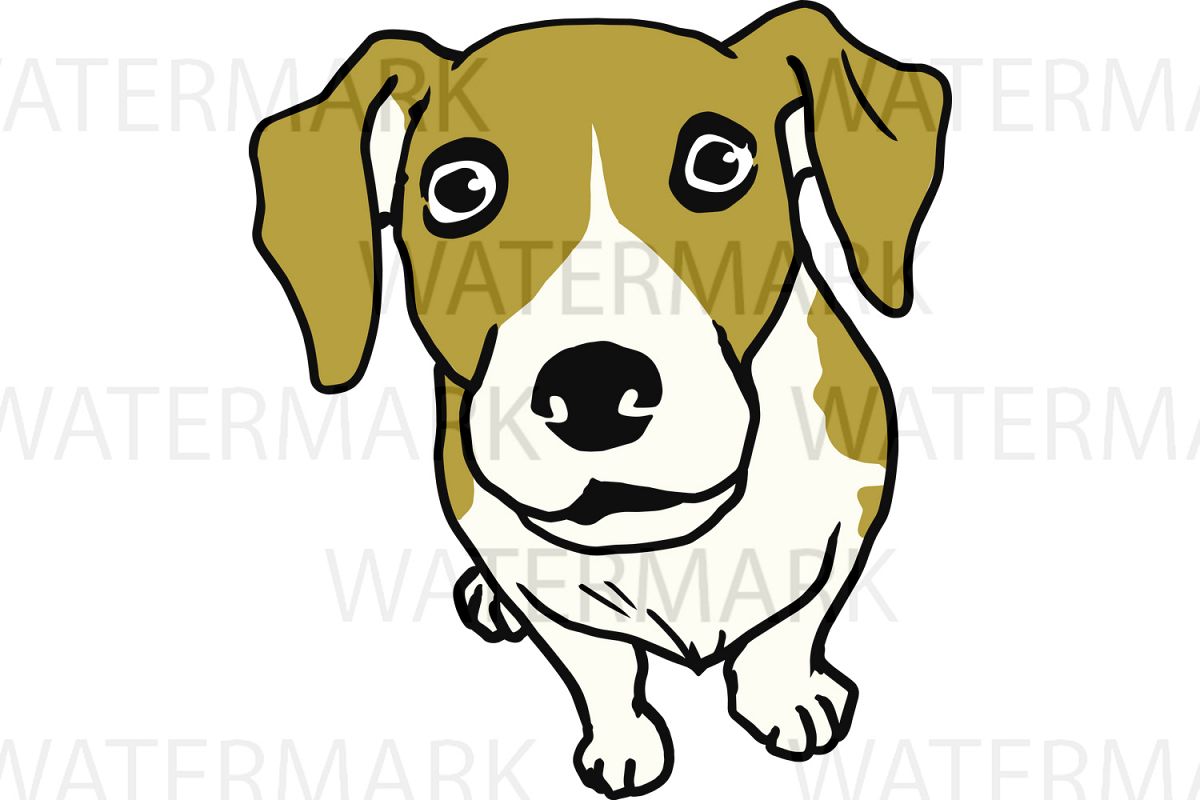 Cute Dogs D Color - SVG/JPG/PNG Hand Drawing example image 1