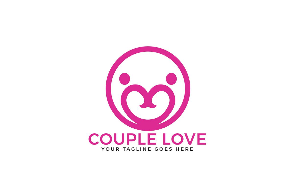 Couple Love Vector Logo Design. example image 1