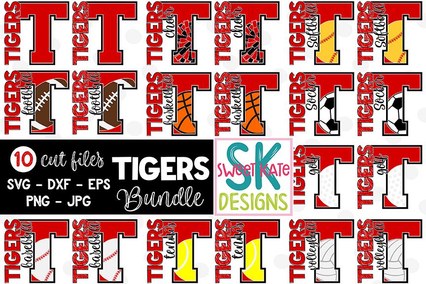 Tigers SVG Bundle - 10 - SVG DXF EPS PNG JPG example image 1