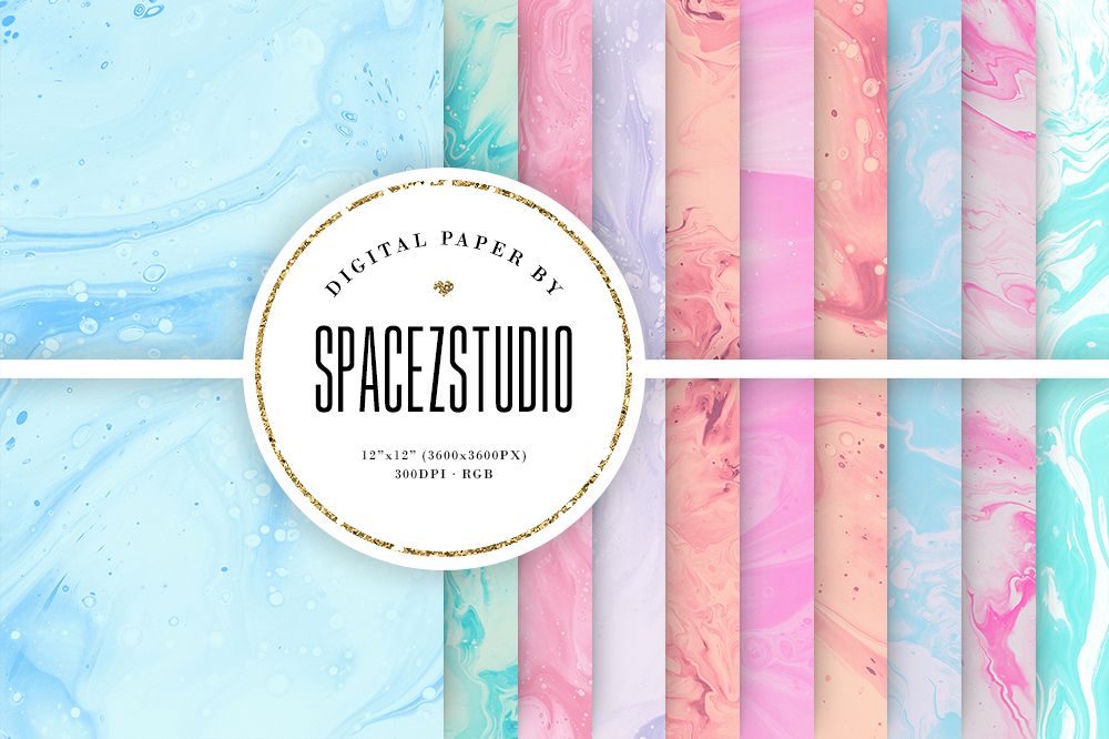 Abstract Pastel Backgrounds - Modern Marble Digital Paper example image 1