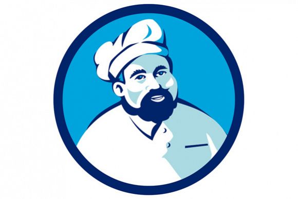 Baker Chef Cook Bearded Circle Retro example image 1