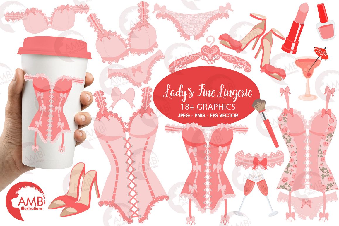 Bachelorette Party, Lingerie Clipart-AMB-2209 example image 1
