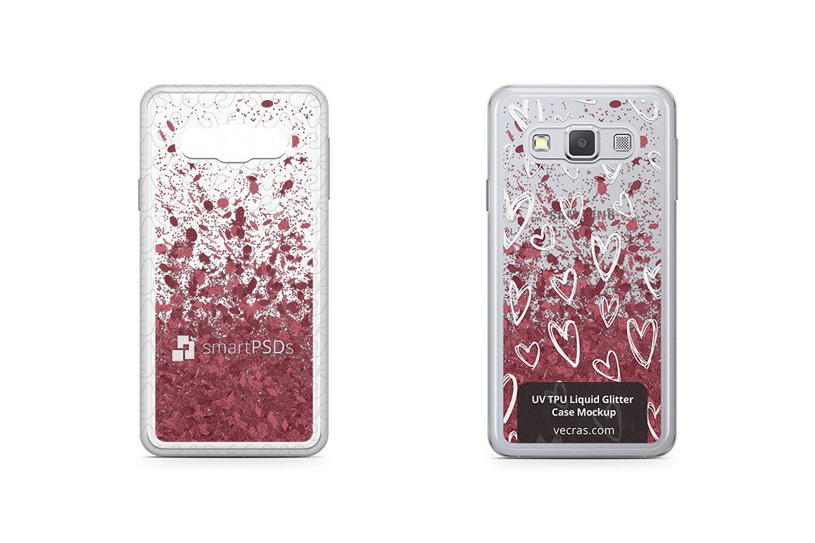 Samsung Galaxy A3 UV TPU Liquid Glitter Case Design Mock-up example image 1