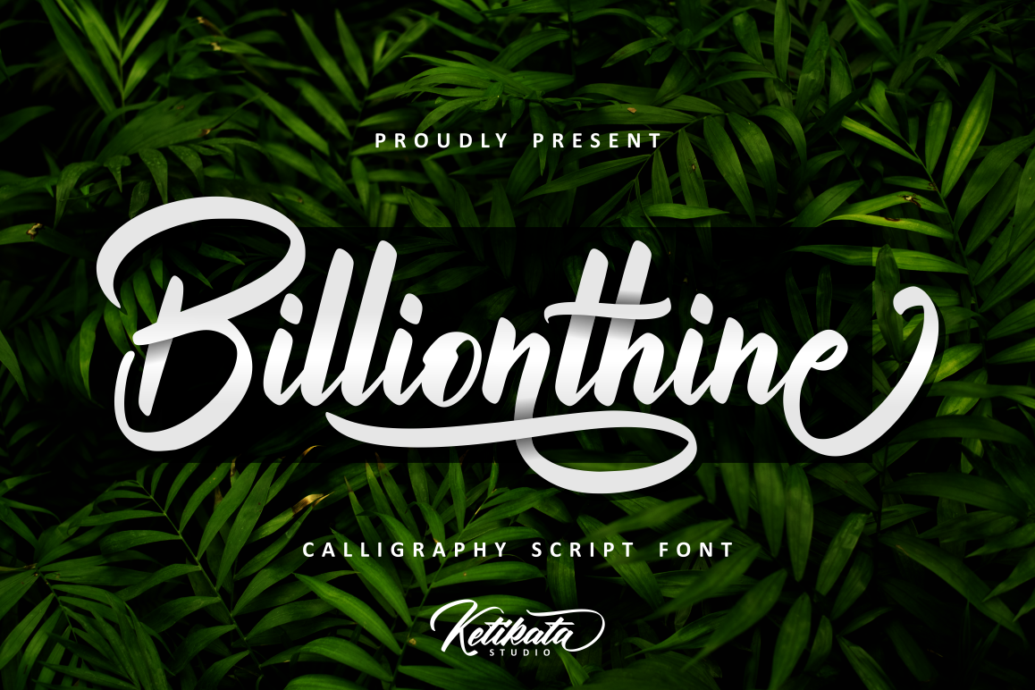 Billionthine Calligraphy Script example image 1