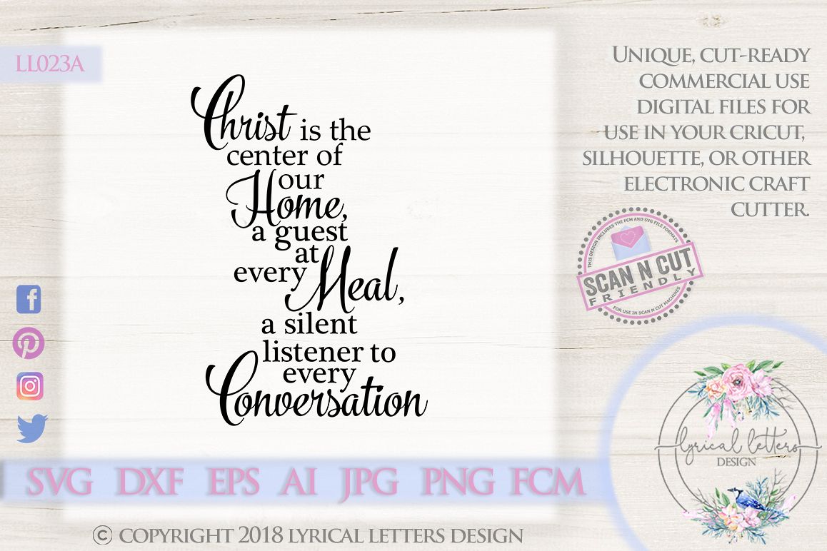 Christ is the Center of Our Home SVG DXF LL023A example image 1