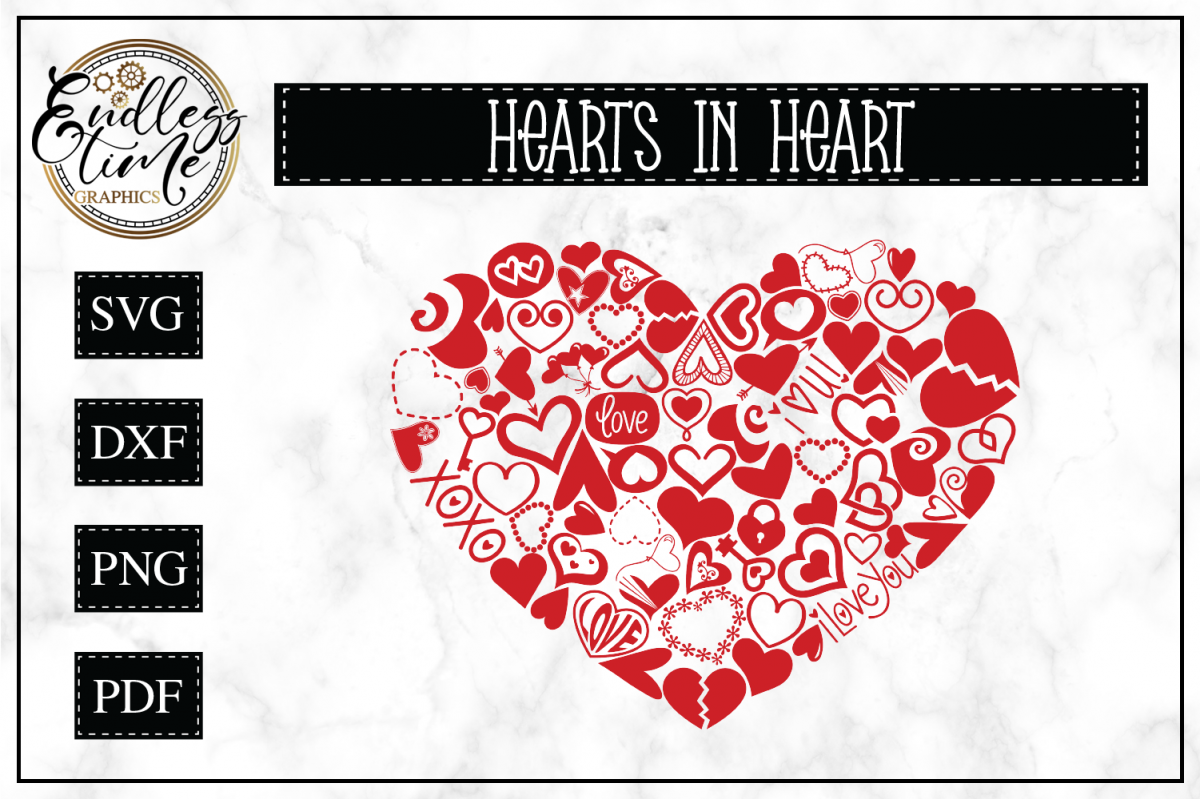 Hearts in Heart SVG Cut FIle example image 1