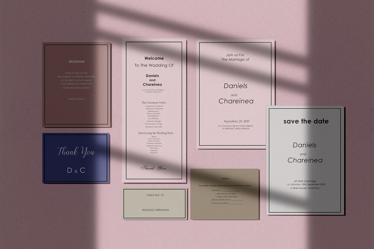 Wedding Invitation Suite Mockup example image 1