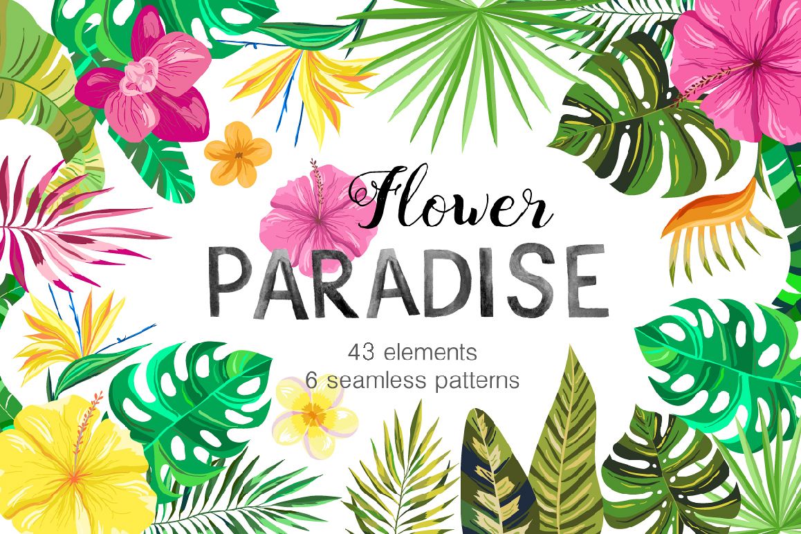 Vector Flower Paradise Set example image 1
