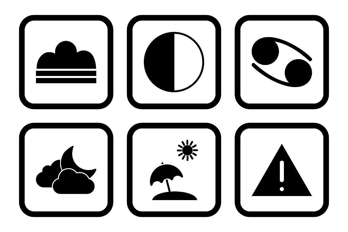 Set Of Weather And Season Icons example image 1