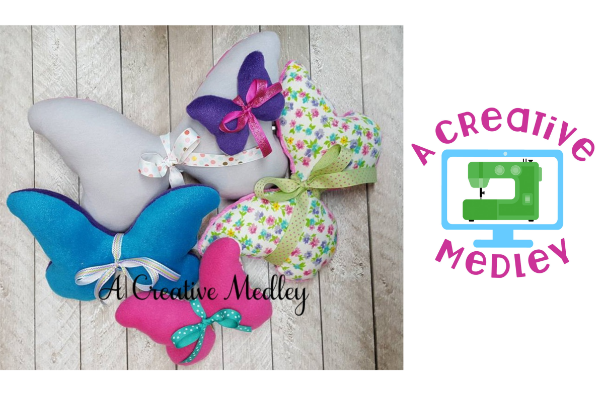 Simple Butterfly softie Embroidery Design example image 1