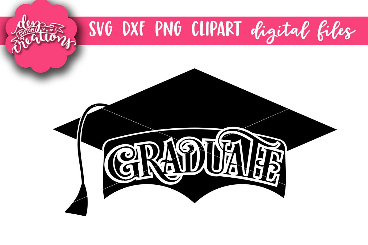 Graduate Grad Cap - SVG DXF PNG Digital files example image 1
