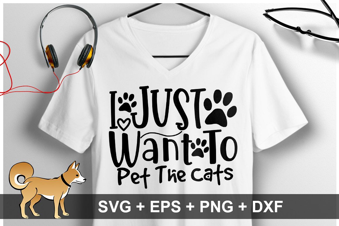 I Just Want To Pet The Cats SVG Design example image 1