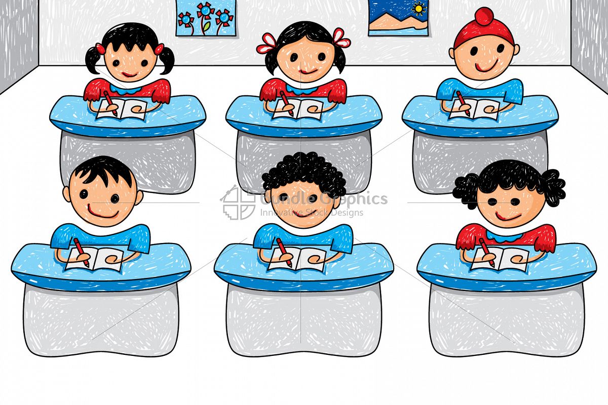 Kids Classroom Graphical Illustration example image 1