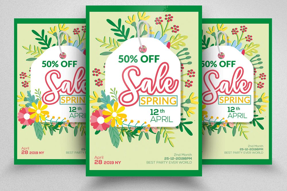 Spring Sale Offer Flyer Template example image 1