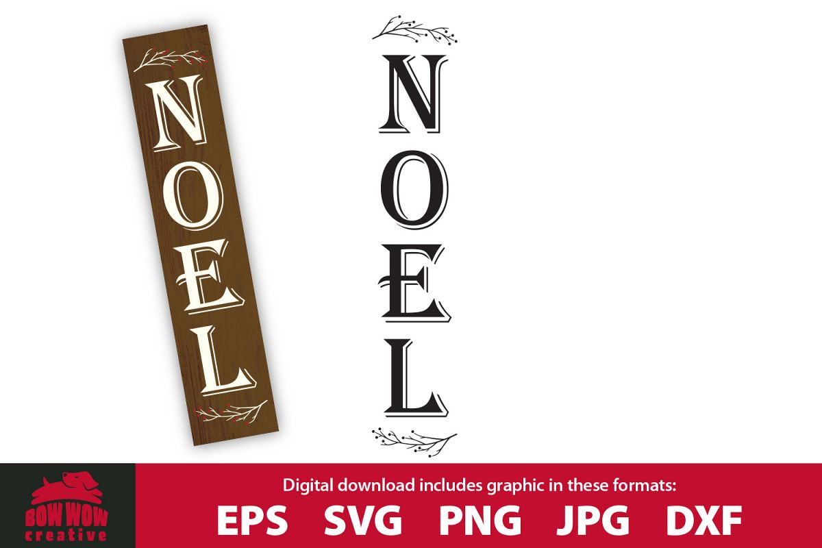 Christmas vertical porch sign - Noel - EPS SVG PNG JPG DXF example image 1