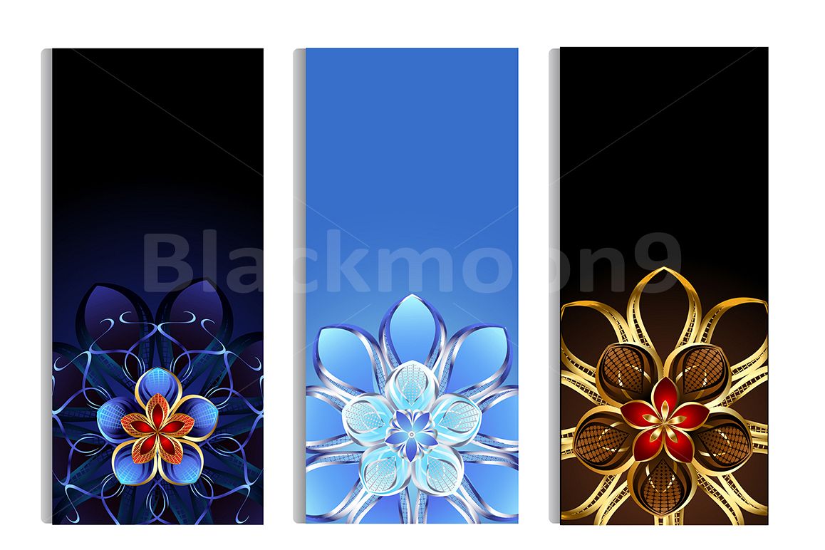 Vertical Banners with Abstract Flowers example image 1