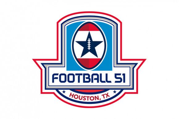 Houston American Football 51 Stars Crest Retro example image 1