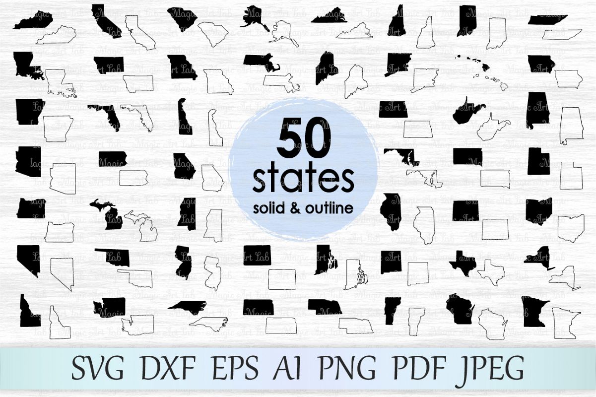 Download 50 states svg, 50 states vector, United States svg, 50 ...