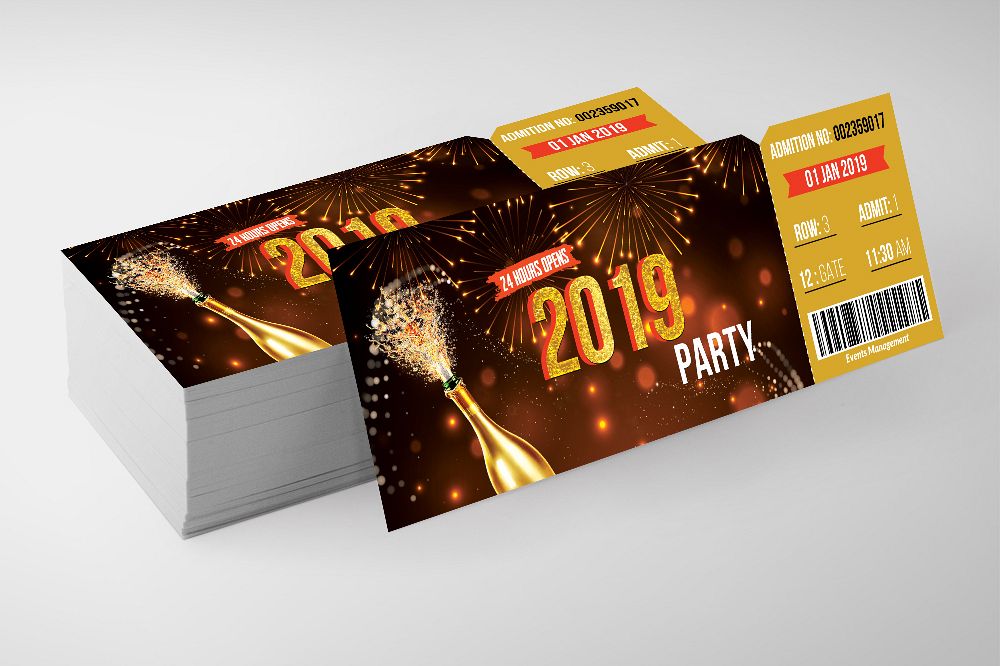 Happy New Year Party Ticket example image 1